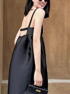 Elegant Black Strapless Evening Dress - PAINEVIDA