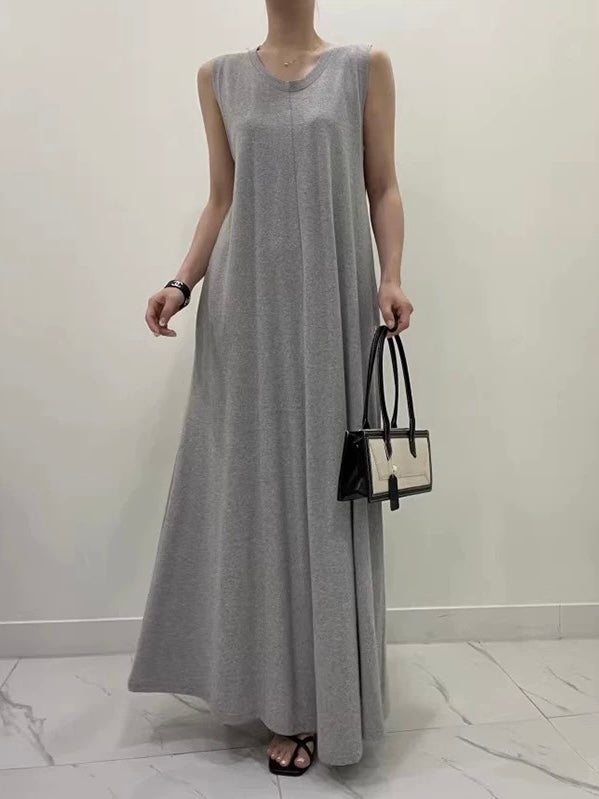 Long Solid Color Vest Dress