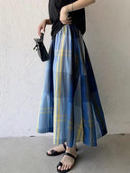 Vintage Plaid Plaid A-line Skirt - PAINEVIDA