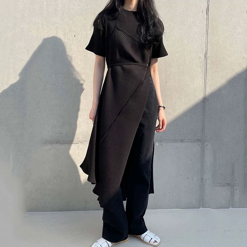 Faux two-piece tie-up Long Shirt - PAINEVIDA