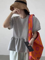 Ruffled Puff Sleeve T-Shirt by painevida