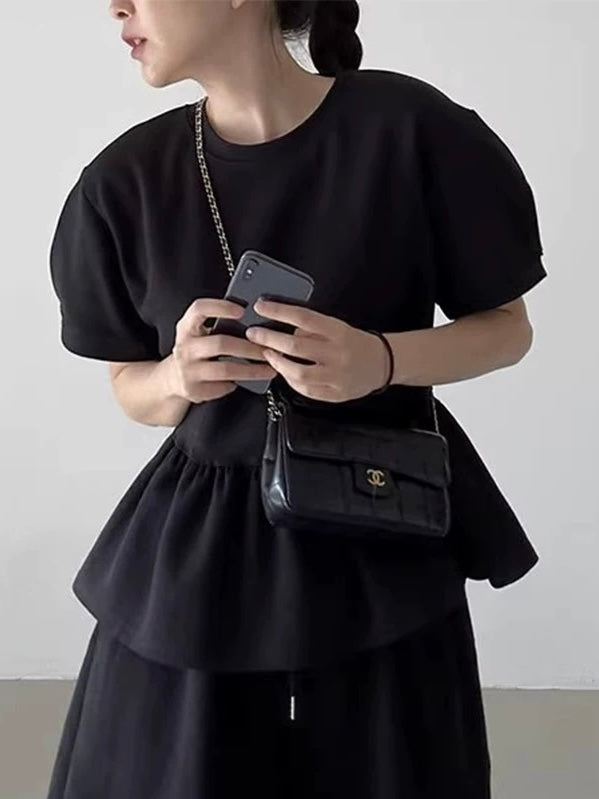 Ruffled Puff Sleeve T-Shirt by painevida