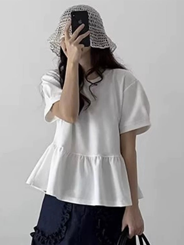Ruffled Puff Sleeve T-Shirt by painevida