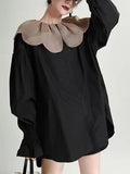 Doll Petal Collar Loose Long Shirt - PAINEVIDA
