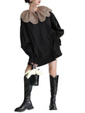 Doll Petal Collar Loose Long Shirt - PAINEVIDA