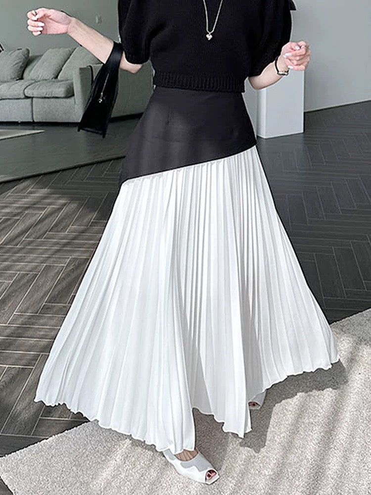 High Waist Pleated Skirt