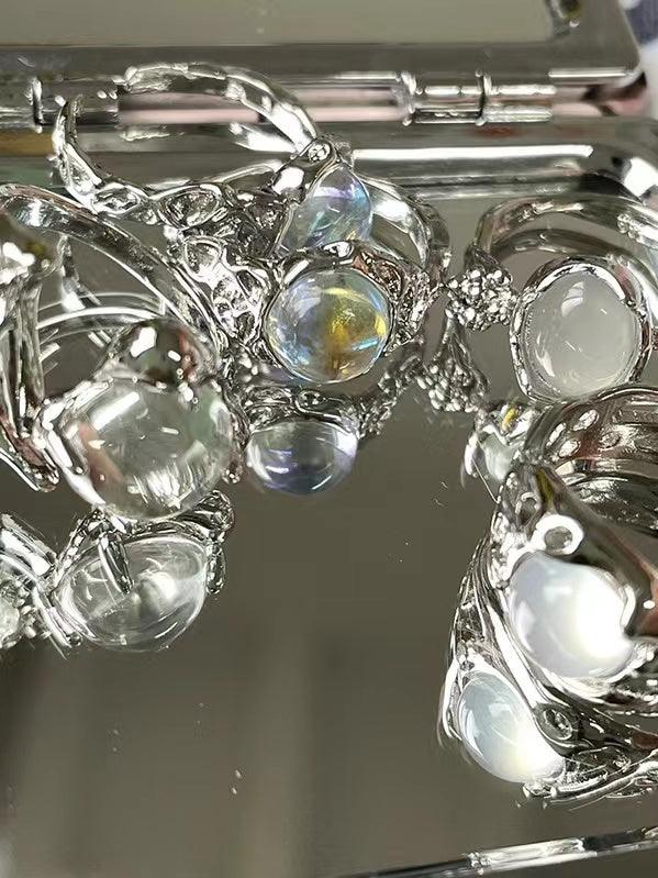 Irregular Moonstone Statement Rings Set - PAINEVIDA