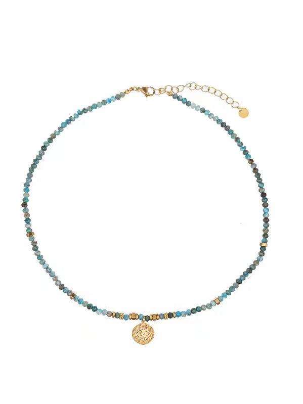 Vintage Natural Turquoise Beaded Devil Angel Necklace by painevida