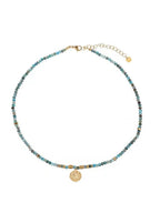 Vintage Natural Turquoise Beaded Devil Angel Necklace by painevida