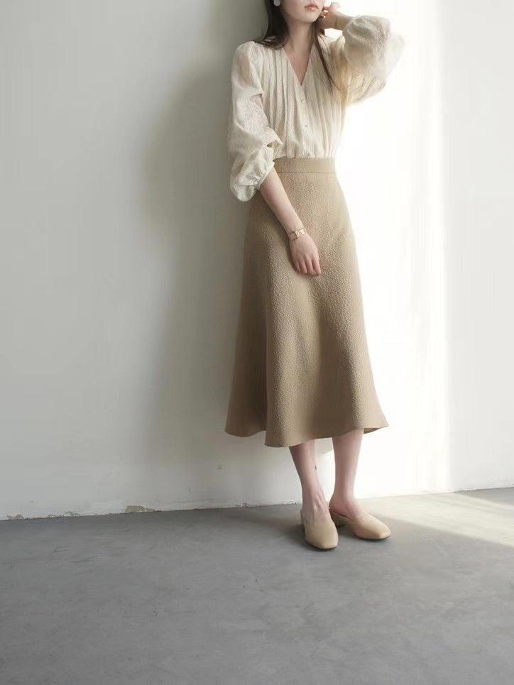 Retro Lace Long Lantern Sleeves Shirt by painevida