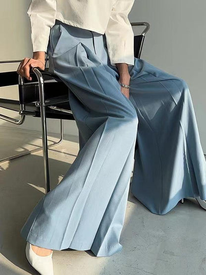 High Waist All-Match Pleated Wide-Leg Pants