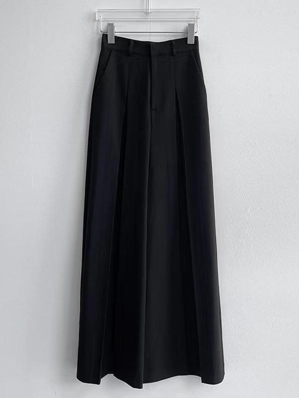 High Waist All-Match Pleated Wide-Leg Pants