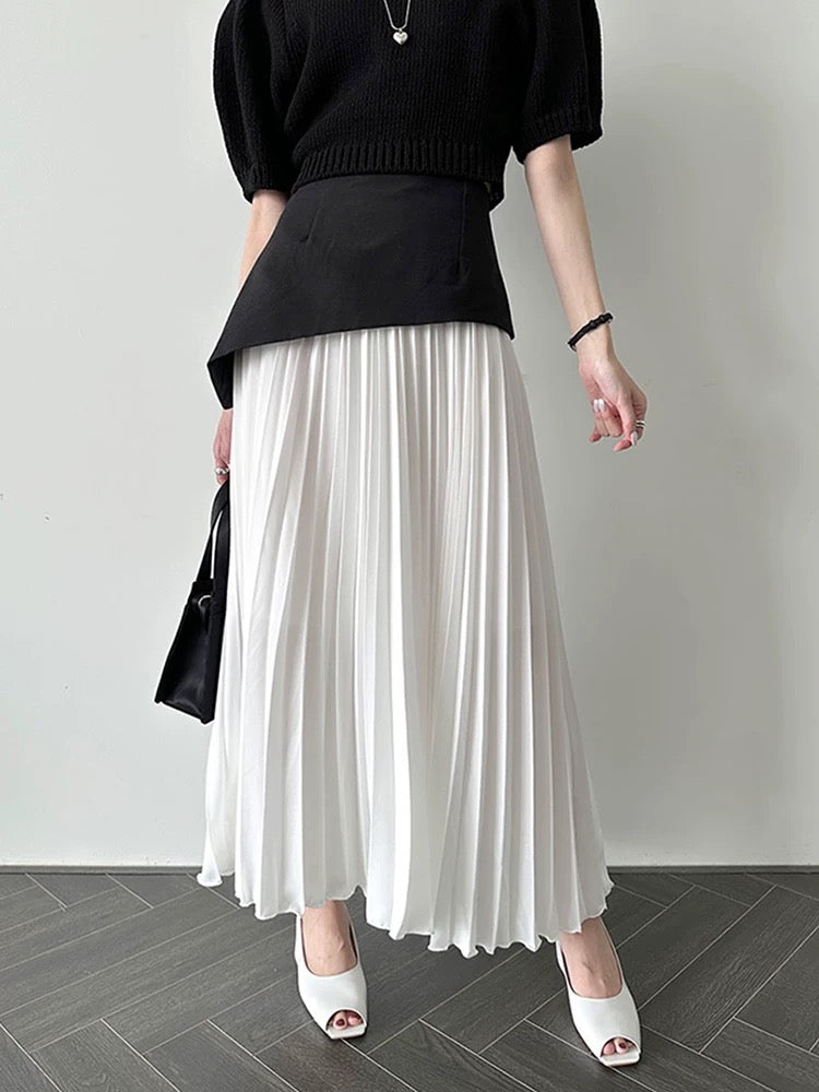 High Waist Pleated Skirt