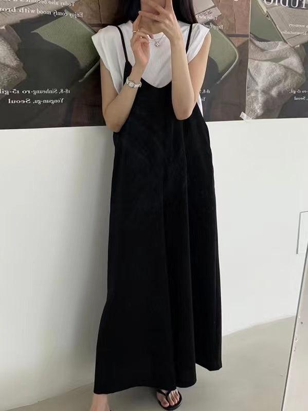 U-Neck Loose Casual Suspenders Jumpsuit - PAINEVIDA
