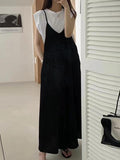 U-Neck Loose Casual Suspenders Jumpsuit - PAINEVIDA