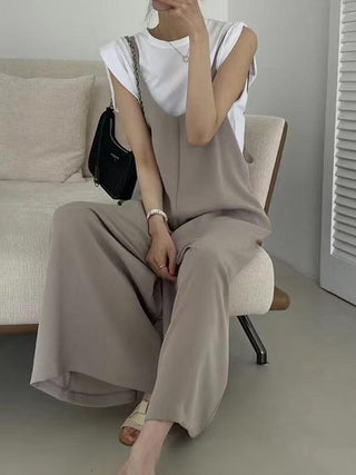 U-Neck Loose Casual Suspenders Jumpsuit