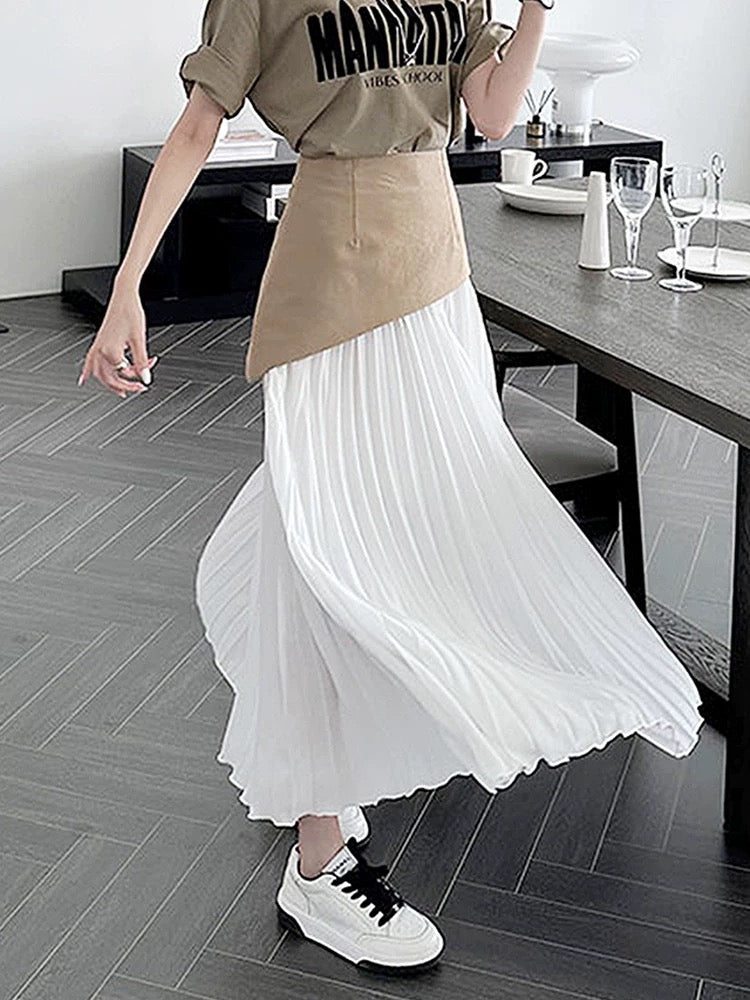 High Waist Pleated Skirt