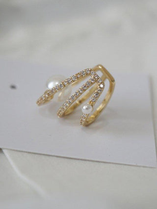 Single Multi-Layer Pearl Zircon Ear Bone Clip Earring