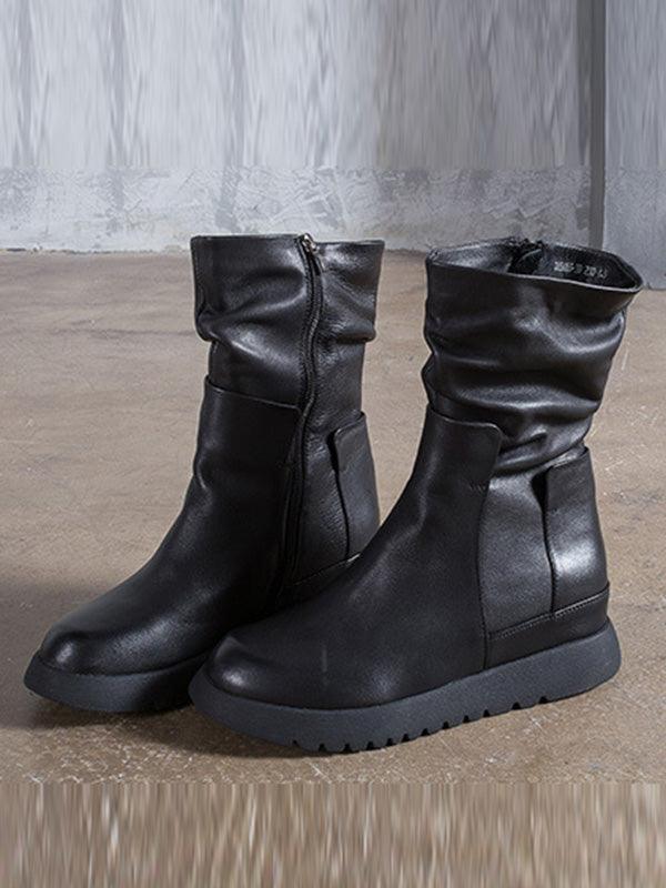 Leisure Fashion Solid Leather Martin Boots by painevida