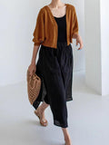 100% Linen Cotton Wide-Leg Skirt Pants - PAINEVIDA