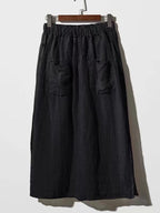 100% Linen Cotton Wide-Leg Skirt Pants - PAINEVIDA