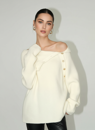 Lazy Off-shoulder Knit Top by painevida