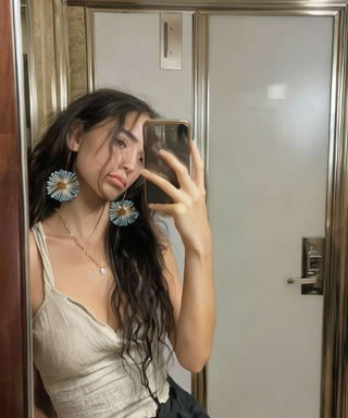 Raffia Sunflower Earrings by painevida