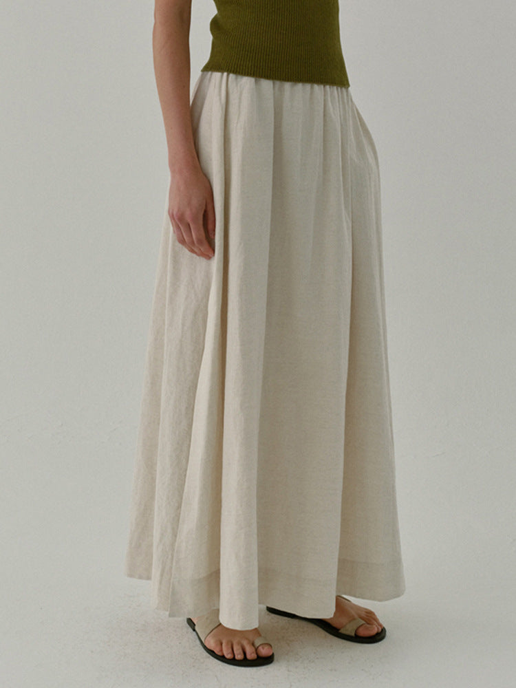 Linen Skirt With Side Slits