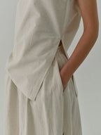 Linen Skirt With Side Slits