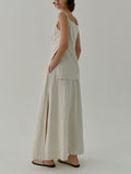 Linen Skirt With Side Slits