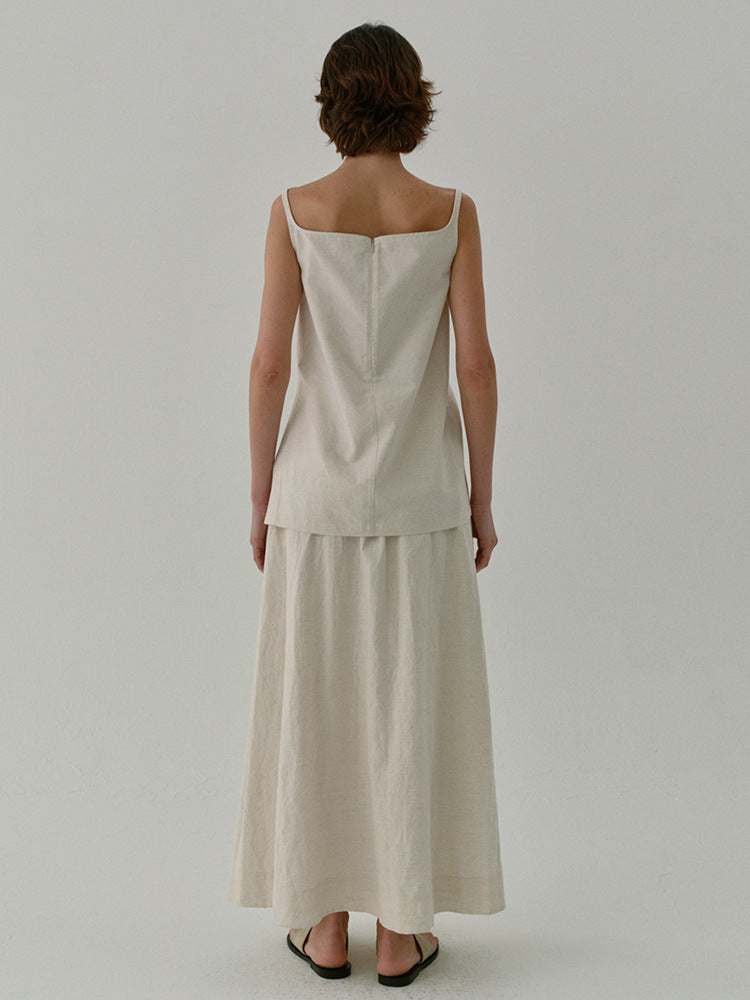 Linen Skirt With Side Slits