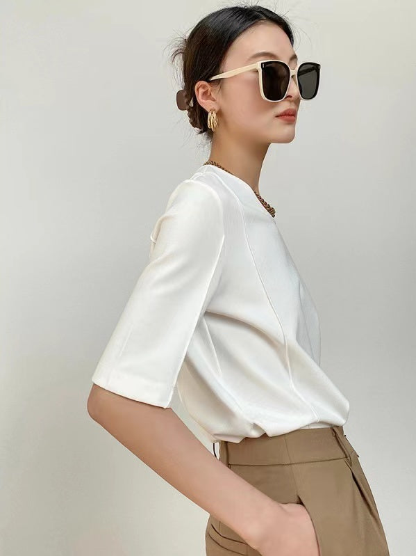 Tencel Cotton Round Neck Half Sleeve T-Shirt - PAINEVIDA