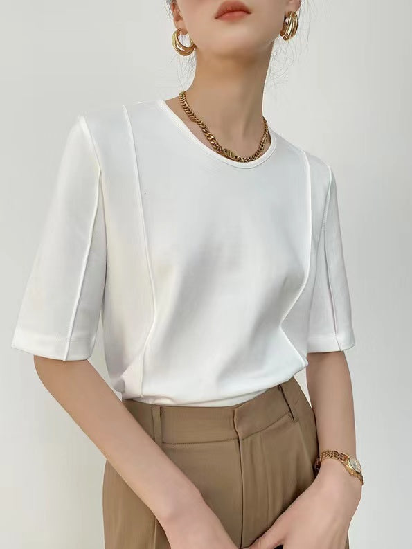 Tencel Cotton Round Neck Half Sleeve T-Shirt - PAINEVIDA