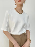 Tencel Cotton Round Neck Half Sleeve T-Shirt - PAINEVIDA