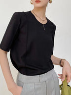 Tencel Cotton Round Neck Half Sleeve T-Shirt - PAINEVIDA