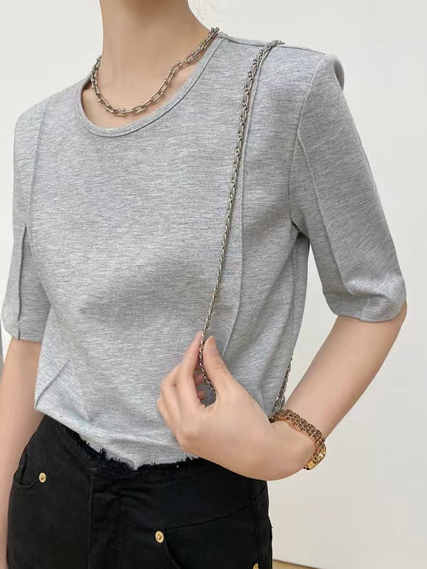 Tencel Cotton Round Neck Half Sleeve T-Shirt - PAINEVIDA