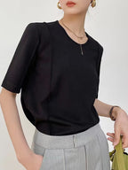 Tencel Cotton Round Neck Half Sleeve T-Shirt - PAINEVIDA