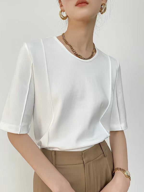 Tencel Cotton Round Neck Half Sleeve T-Shirt - PAINEVIDA