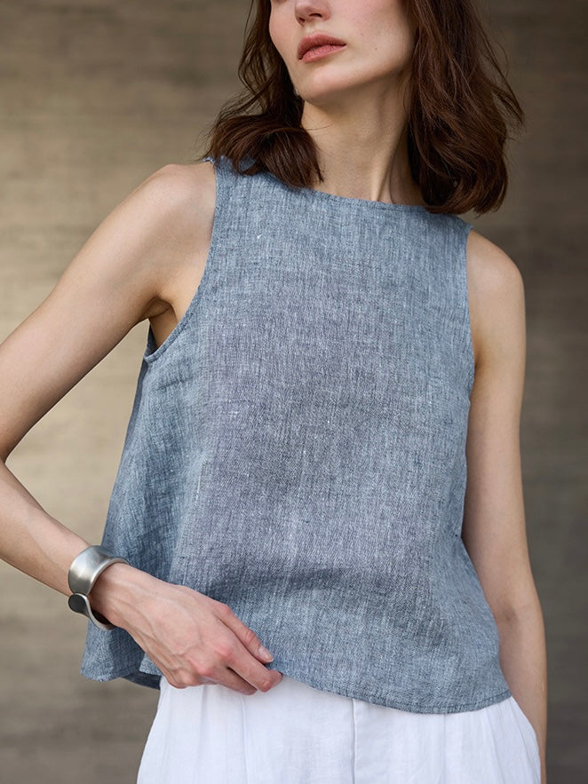 Old Money Style Pure Linen Vest by painevida