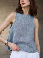 Old Money Style Pure Linen Vest by painevida
