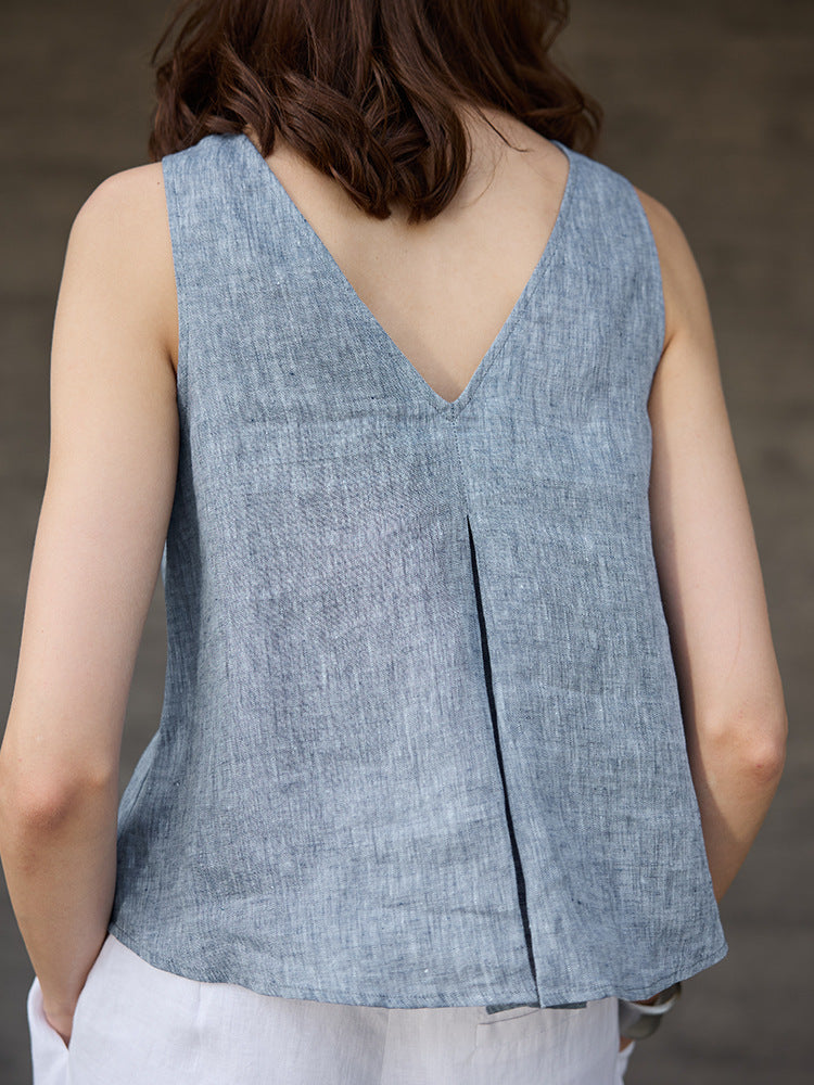 Old Money Style Pure Linen Vest by painevida