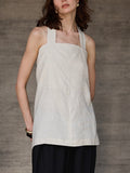 Halter Neck Backless Linen Vest