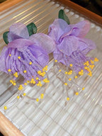 Silver Pin Flower Beaded Tassel Earrings - PAINEVIDA