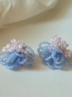 French Retro Color Contrast Beaded Tassel Earrings - PAINEVIDA