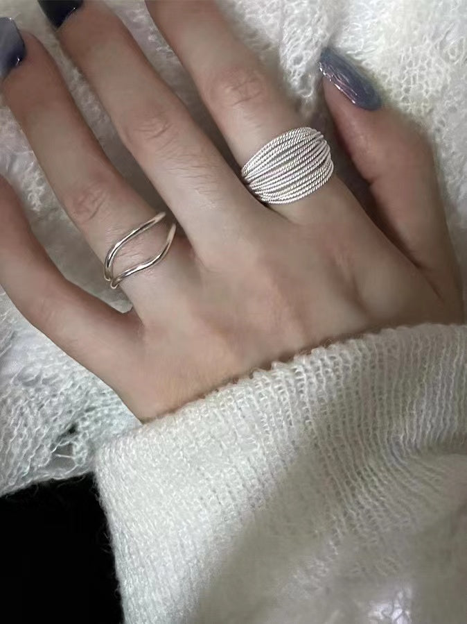 Exaggerated Ring With Layered Strands