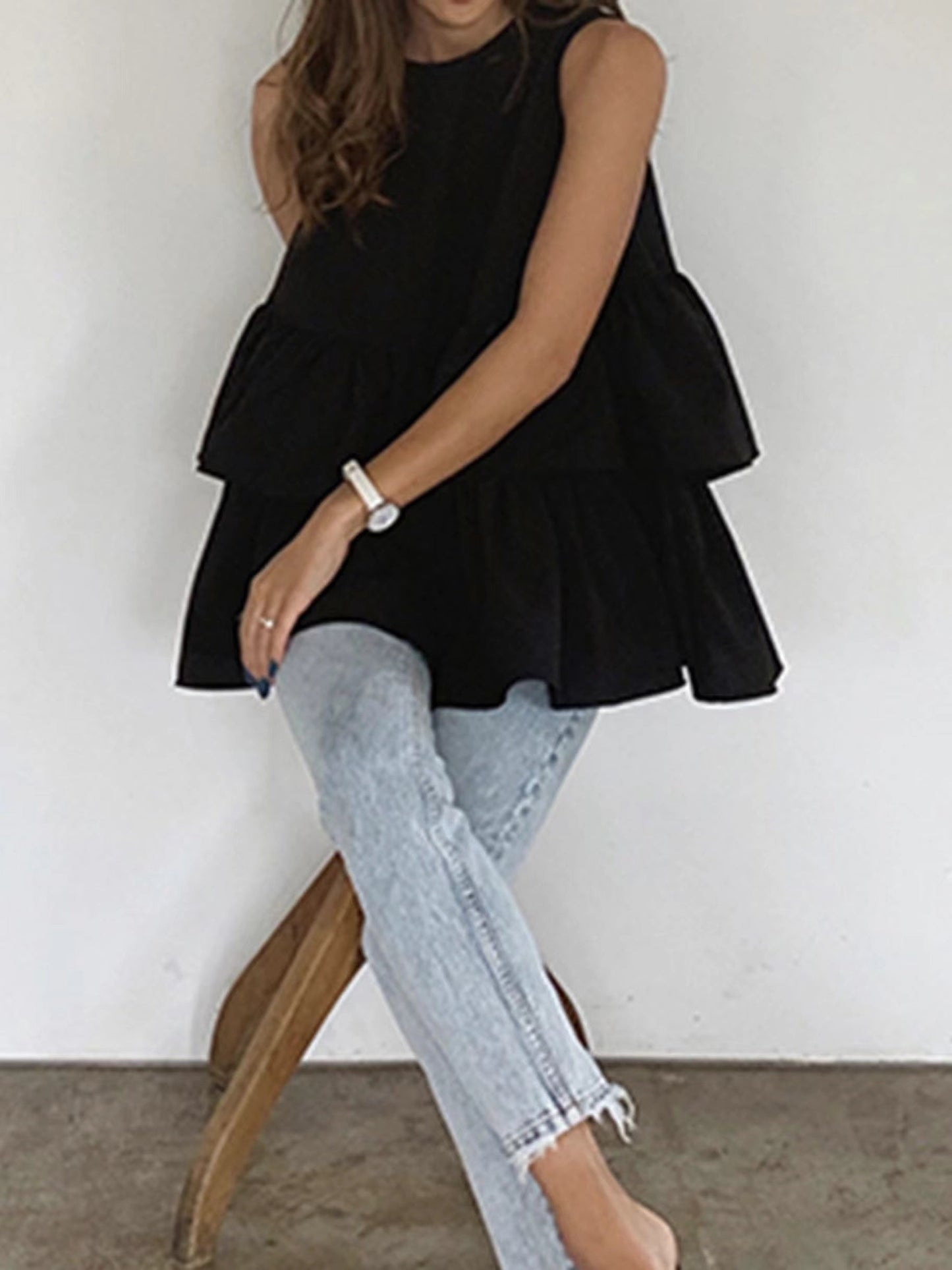 Layered Ruffle Tank Shirt