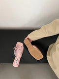 Elegant Bow Slip-On Sandals - PAINEVIDA