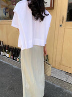 Simple Lapel Loose Irregular Shirt & Slit Skirt suit - PAINEVIDA