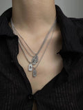 Digital Stacked Square Stainless Steel Necklace - PAINEVIDA