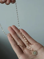 Leaf Texture Sunflower Stainless Steel Necklace by painevida